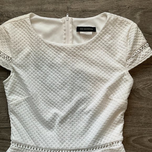 Jodi Kristopher Dress Juniors Size 3 White Short Sleeve Skater A Line Mini - Picture 2 of 6